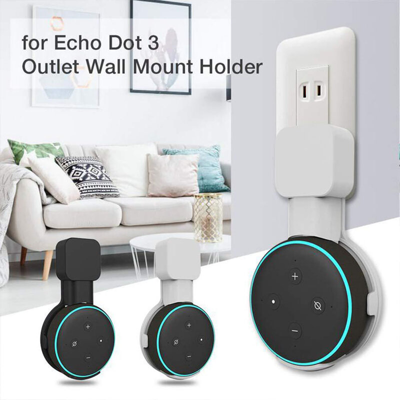 Soporte de pared para Amazon Echo Dot de tercera generación, soporte de mesa para altavoz inteligente Alexa Echo Dot 3, gestión de cables sin tornillos