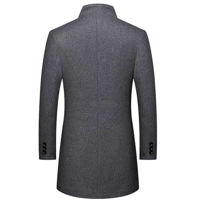 Cappotto di lana lungo Boutique Casual Slim Fit uomo autunno inverno/uomo tinta unita bavero miscele giacca a vento giacca S-3XL