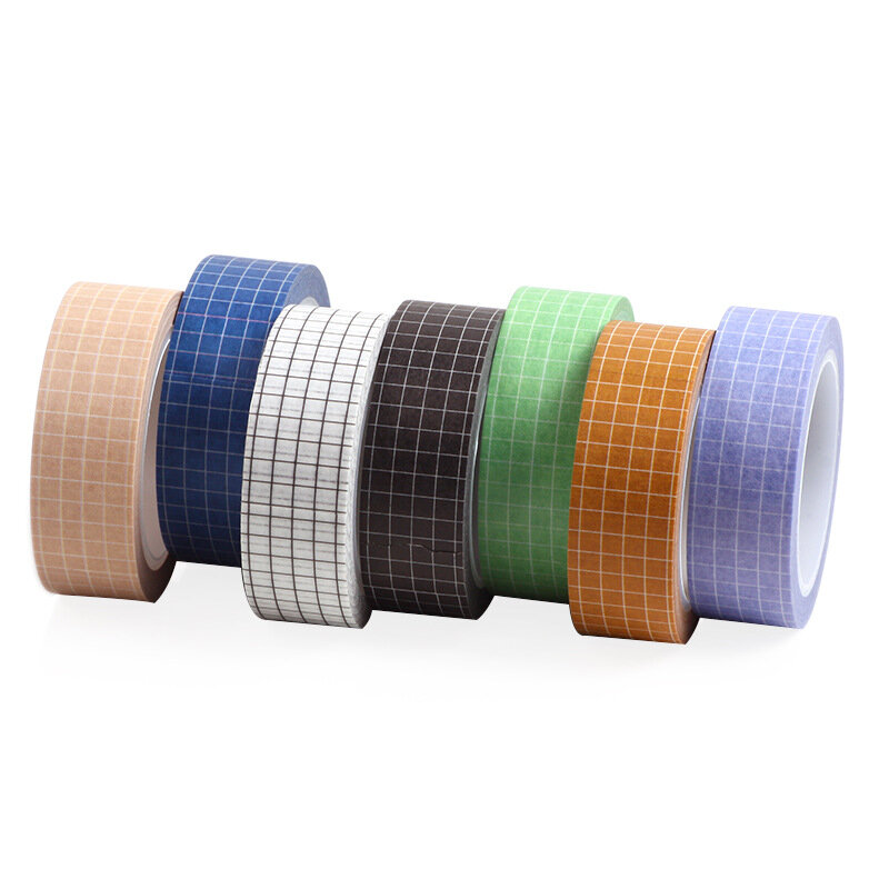 Basic Color Grid Paper Washi Tape Set 15mm Adhesive Masking Tapes Decoration Stickers for journal notebook gift DIY tools F939