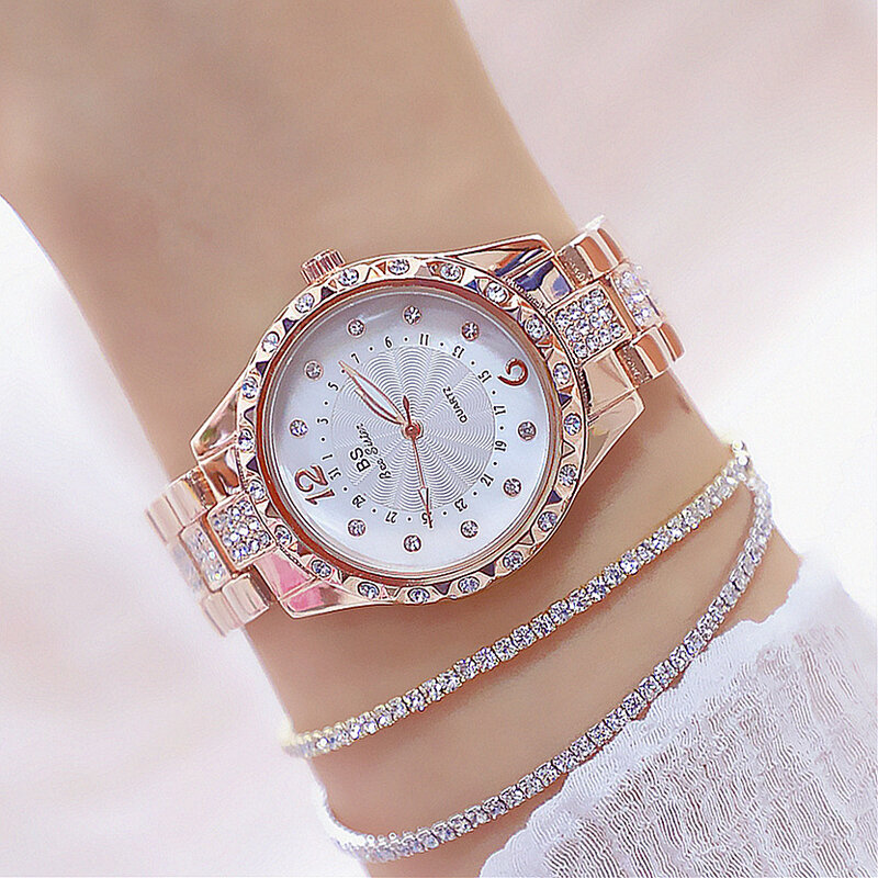 BS New Full Diamond orologio da donna bracciale da donna in cristallo orologi da polso orologio relojes orologi da donna al quarzo per donna 152935