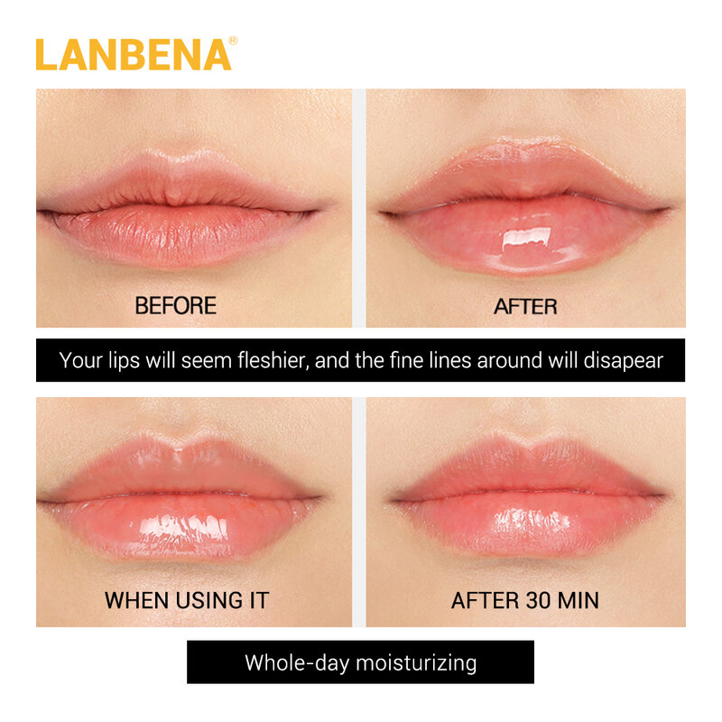 LANBENA-suero labial resistente al envejecimiento, esencia hidratante, Lambena, encantos de línea bucal, espesamiento de labios