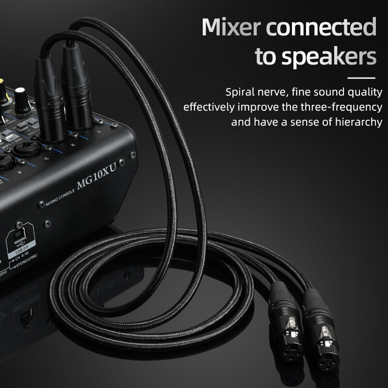 Hifi สาย XLR คุณภาพสูง6N OFC เสียงไมโครโฟนปลั๊กสายต่อ XLR สำหรับ Audio Mixer Amplifiers