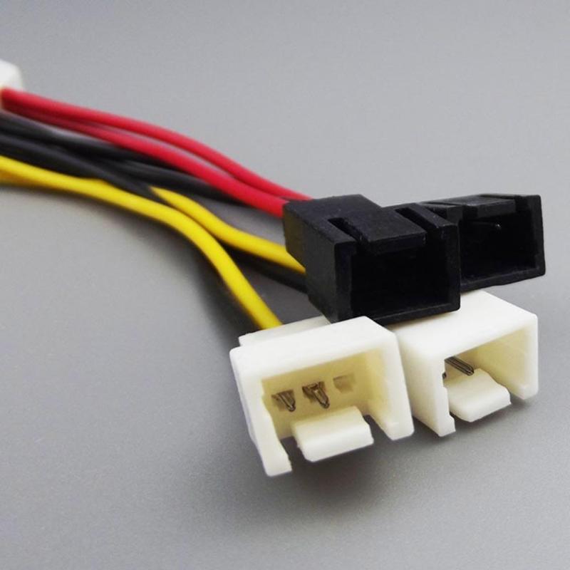 2 шт. 4-контактный молекс для 3-Pin Вентилятор Мощность кабель в комплект поставки входит адаптер 12 В (2 шт.)/5 v * 2