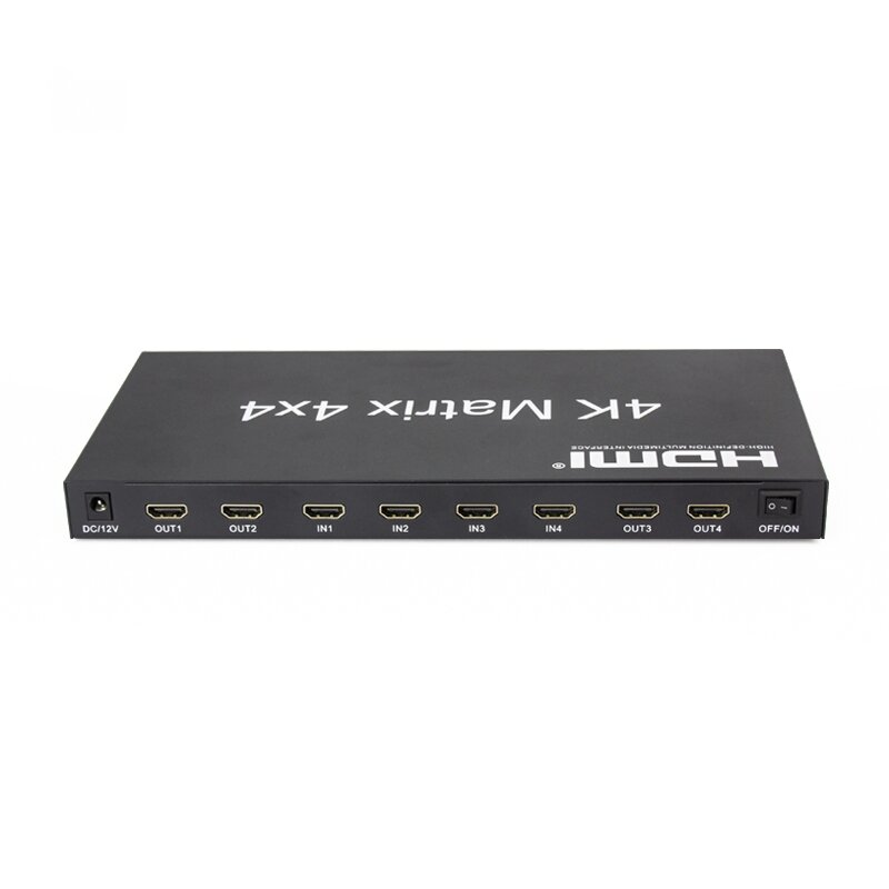 Répartiteur HDMI Matrix 4x4 4K @ 60Hz (rvb/YUV 4:4:4), 2.0, 4 entrées 4 sorties, commande via RS232 ou télécommande IR