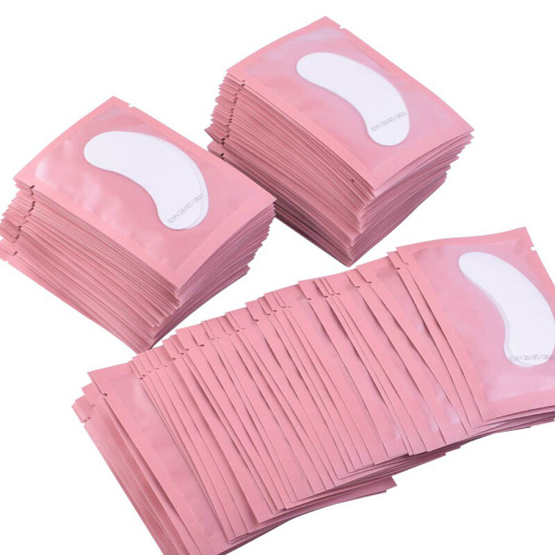50 pares de almofada de cílios gel almofadas para cílios cílios sob remendos para extensão de cílios adesivo de papel envolve ferramentas de maquiagem