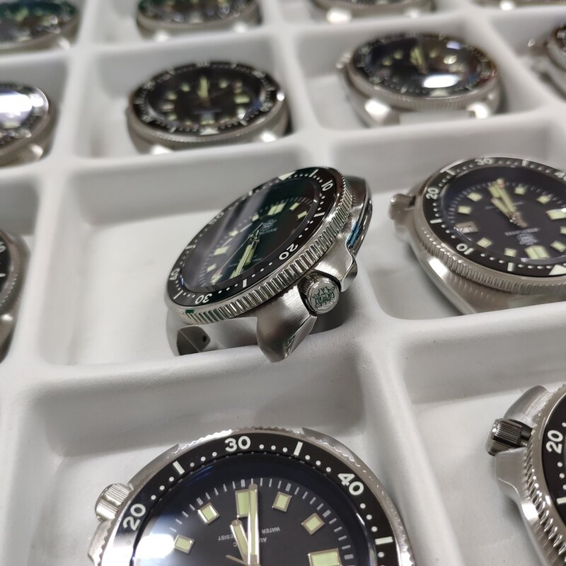 SD1970 Steeldive marka 44MM czarna tarcza mężczyzn NH35 zegarek nurkowy z ceramiczna ramka szkiełka zegarka