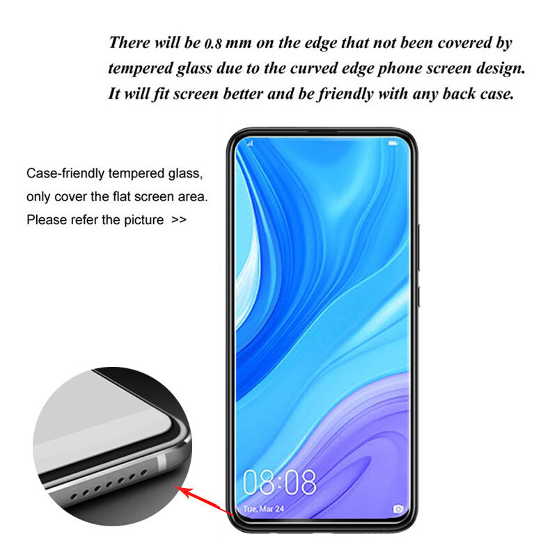 Protetor de tela de vidro temperado para Huawei, película protetora, 9H, P Smart Pro 2019, 3 peças, 2021