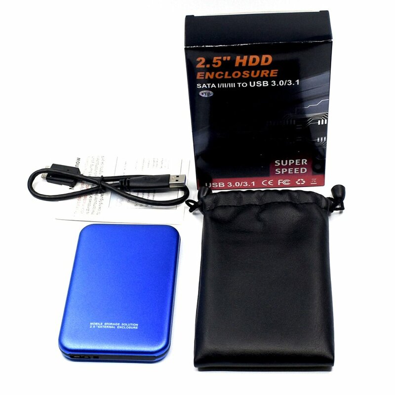 2.5นิ้วSATA USB 3.0 Portable Hard Drive 2TBฮาร์ดดิสก์ภายนอกความเร็วสูงแฟลชหน่วยความจำ-จานสีฟ้า