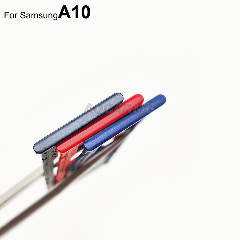 Aocarmo Dual & Single Sim Card MicroSD Pemegang Nano Sim Kartu Tray Slot Bagian Pengganti untuk Samsung Galaxy A10