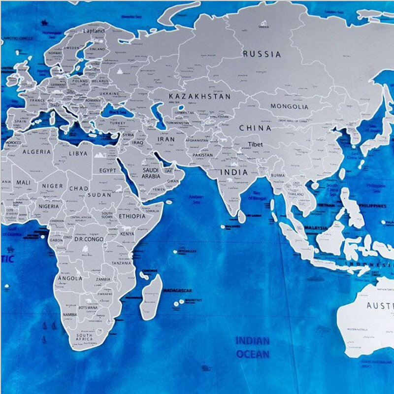 Pvc estilo oceano scratch mapa do mundo decoracion bandeira nacional arranhões deco wereldkaart escritório escola crianças jogo de viagem presente