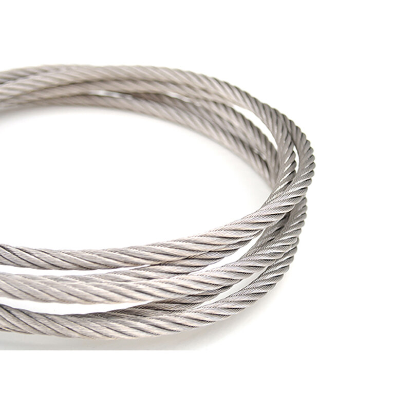 304 aço inoxidável Rustproof Clothesline, cabo de corda, 10 m, 0.3mm, 0.4mm, 0.5mm, 0.6mm, 0.8mm, 1mm, 1.2mm, 7x7