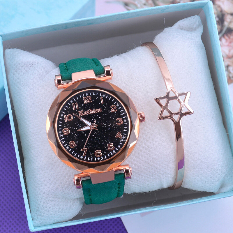 2019 relógios femininos céu estrelado relógio de pulso senhoras pulseira relógios de quartzo de couro reloj mujer relogio feminino
