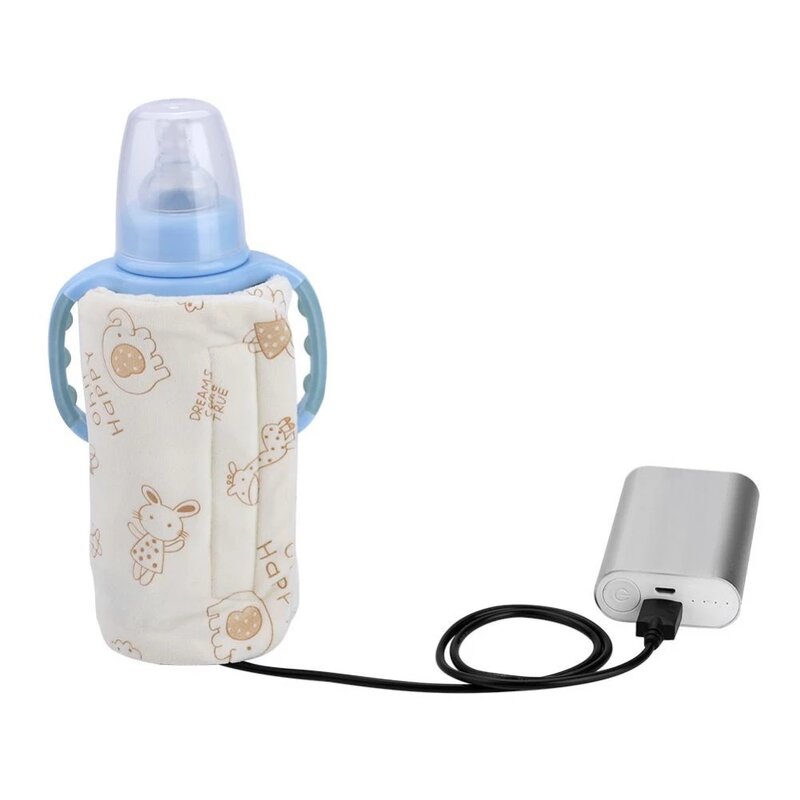Neue USB Baby Flasche Wärmer Tragbare Reise Milch Wärmer Infant Fütterung Flasche Beheizten Abdeckung Isolierung Thermostat Lebensmittel Heizung