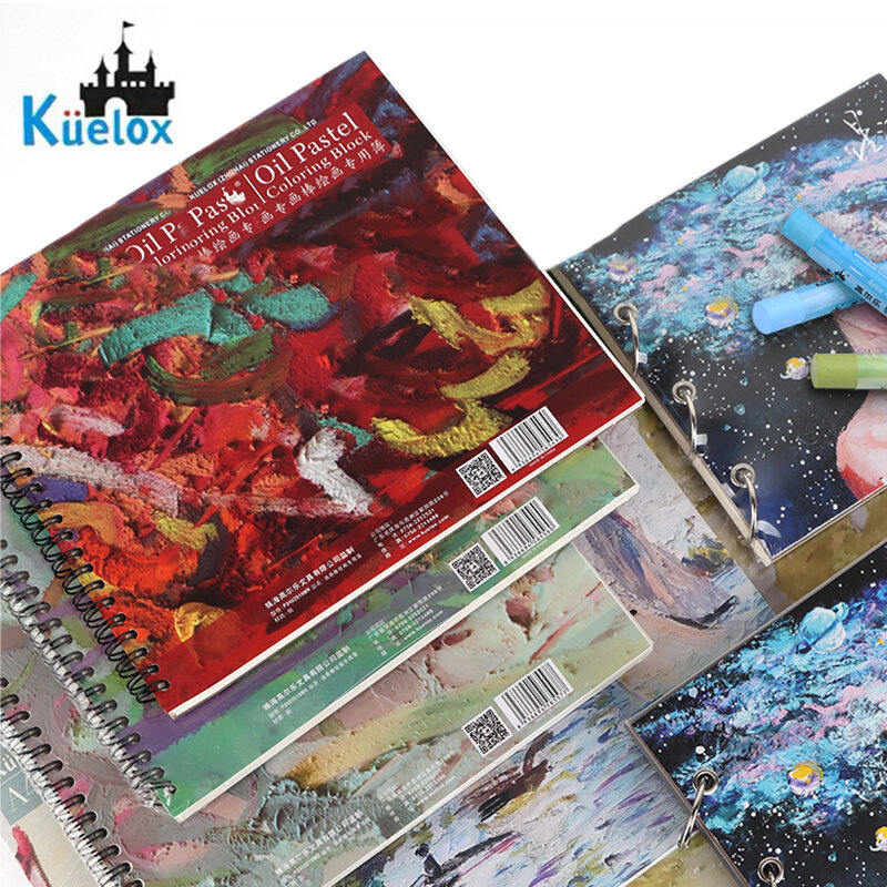 Kuelox-livro especial de óleo patel 20 folhas de papel 240g/m2, base de papel giz para arte e livro de grafite