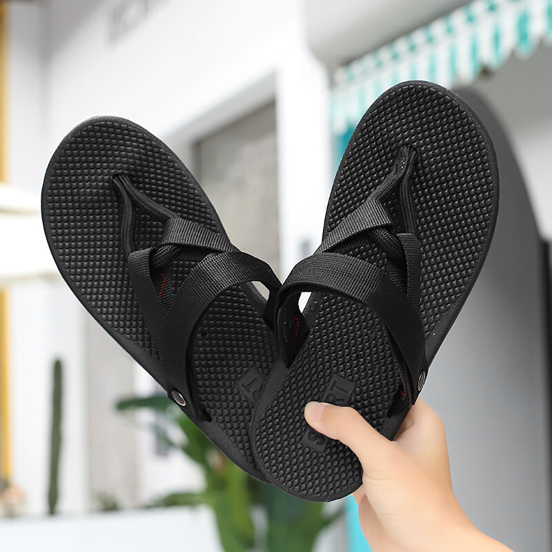 Chinelos de verão para homem sapatos de jardim respirável calçado homem sandálias de praia flip flops secagem rápida sapato plana sandalias