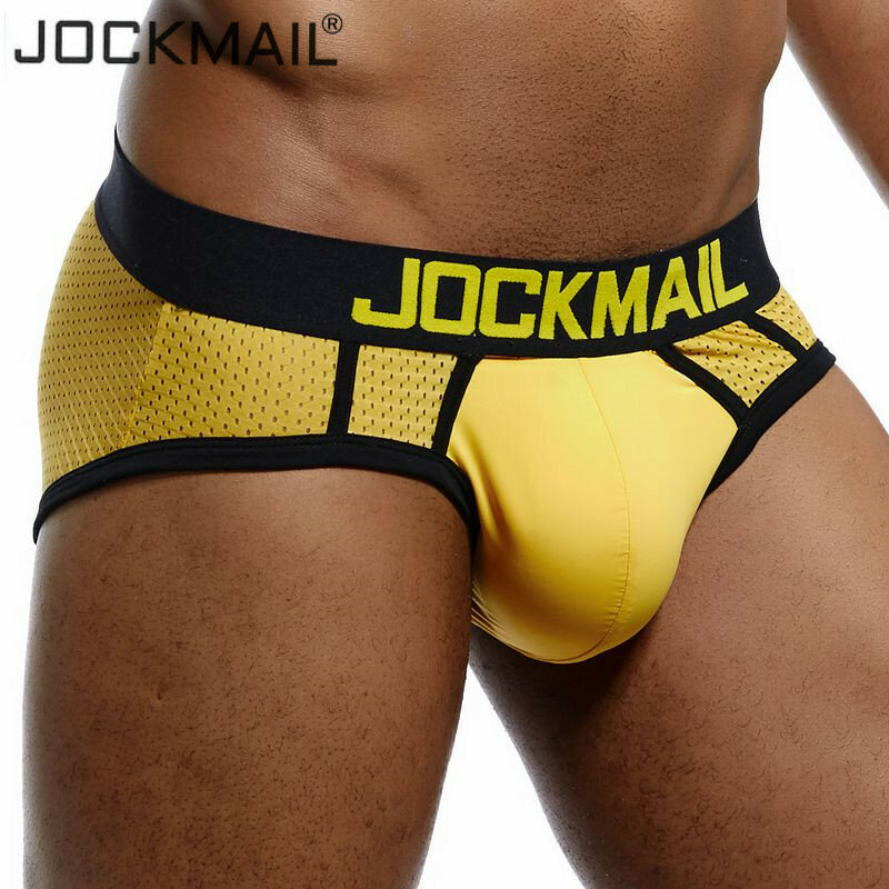 JOCKMAIL-Calzoncillos de malla de cintura baja para Hombre, Ropa Interior Gay, Sexy, Multicolor