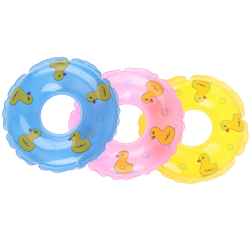 1Pcs Mini Pop Zwemmen Lifering Boei Ring Speelgoed Zomer Zwemmen Float Lifebelt Poppenhuis Accessoires Voor Pop