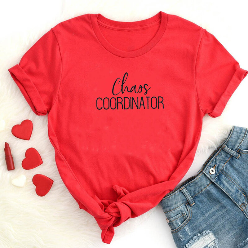 Funny chaos creator letter print cotton t shirt for girls kids tollder baby girl boys casual T shirt graphic tees summer tops