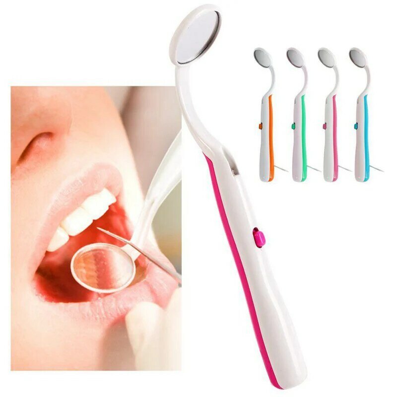 1 pc led luz dentes oral espelho dental super brilhante boca espelho iluminado ferramenta de cuidados com os dentes higiene oral máquina