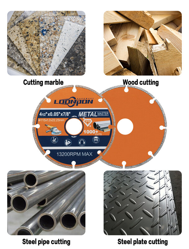 Durable Metal Cutting Circular Saw Blade Wheel Diamond Vacuum Brazed 75mm/115mm Cut Off Disc Rebar Steel Iron INOX 5000+ Cuts