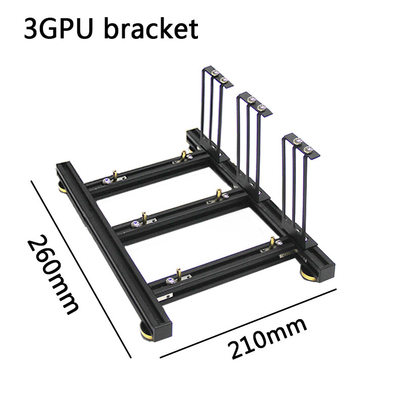 3 graphics card bracket Open heat dissipation aluminum alloy DIY holder 3GPU graphics card overhead rack min