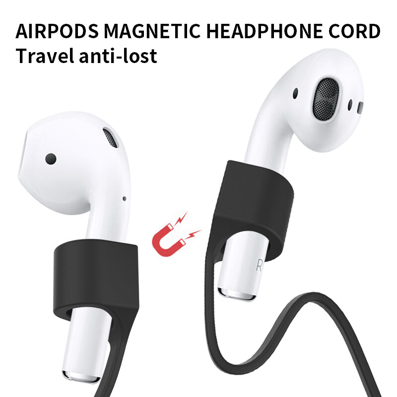 Słuchawki magnetyczne pasek do Airpods akcesoria Pro miękki silikon Anti-zagubiona lina przewód słuchawkowy do przewodu Airpods