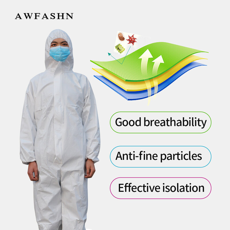 Vêtements d'isolement médical vêtements de protection antibactériens élevés salopette antipoussière vêtements de protection intégrés antistatiques