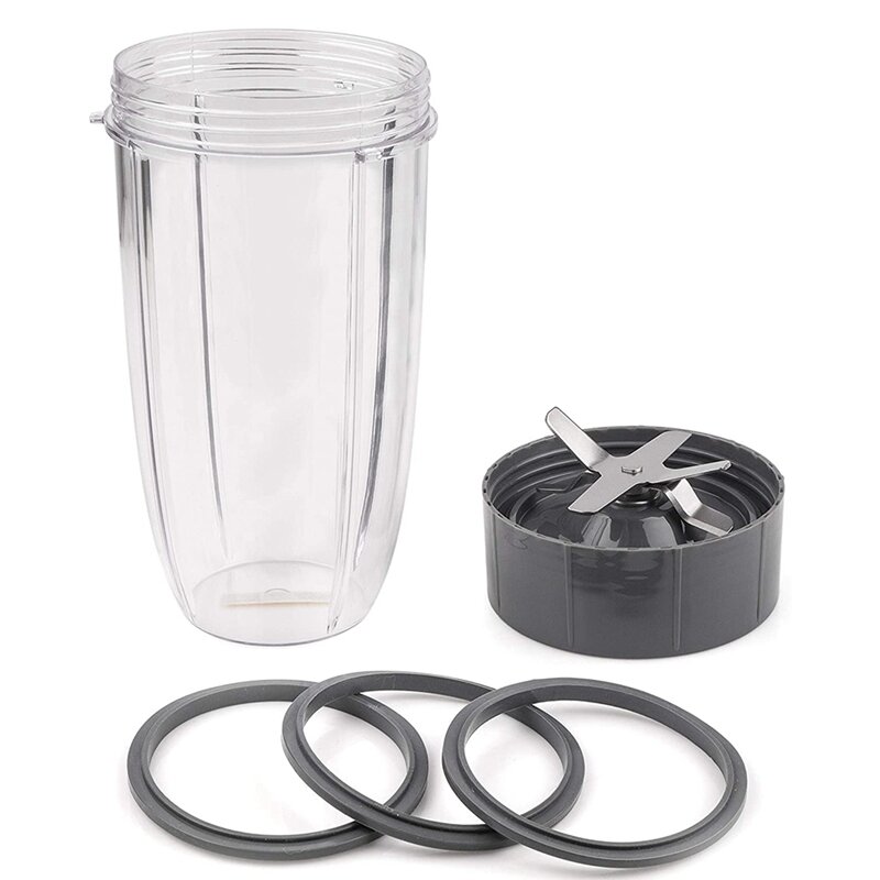 Replacement Parts 32 Oz Cup and Blade and Seal Ring Rubber Gaskets Replacement, Compatible for Nutribullet