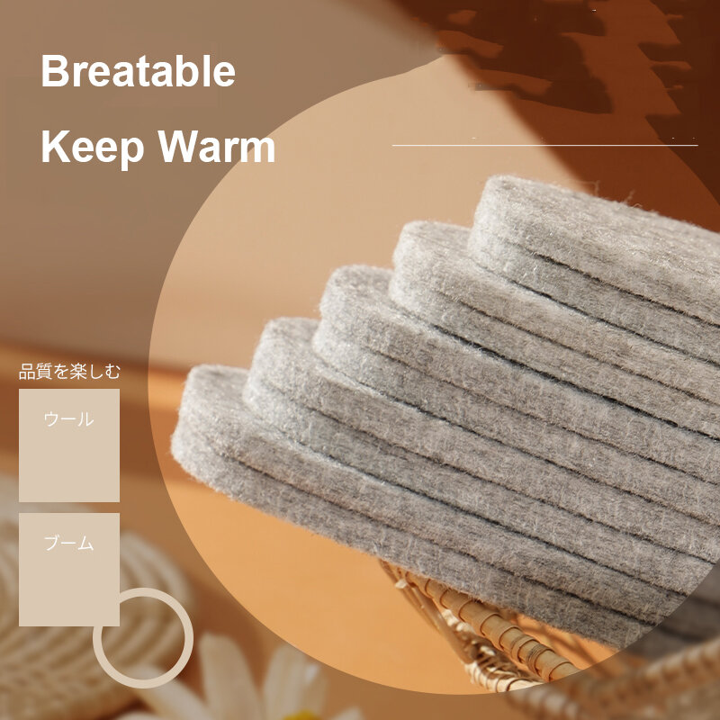 Palmilha térmica de feltro de lã espessa para homens e mulheres, almofada de botas quentes, inserção respirável, suor absorvente, inverno