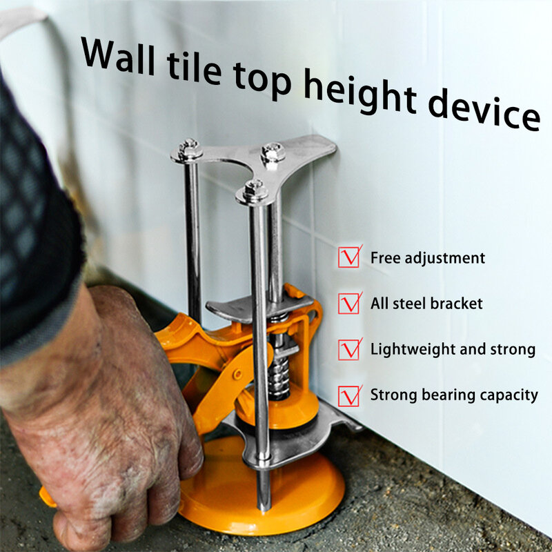 1pcs Portable Tiles Height Adjustable Locator Tile Height Adjustment Top Height Adjuster Manual Lifting Positioning Leveler