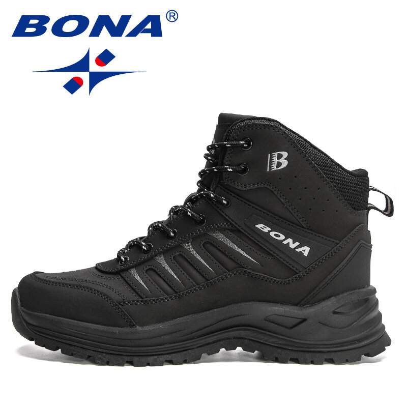 BONA новые дизайнерские зимние ботинки для снега мужские плюшевые кожаные супер теплые ботильоны мужские уличные походные ботинки Mansculino