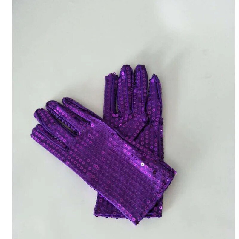 1 paio di guanti con paillettes Michael Jackson guanti da sera in Costume da ballo guanti da ballo per bambini dell'asilo 10 colori
