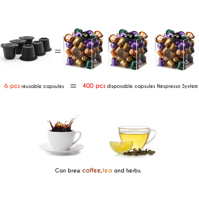 Icafilas-cápsula de café reutilizable para máquina Nespresso, filtro de malla inoxidable, rellenable, Espresso, compactador de cocina