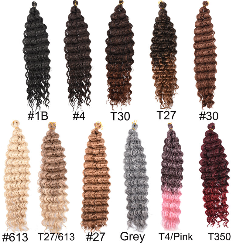 Длинные волнистые плетеные волосы, натуральные синтетические плетеные волосы, афро локоны, Омбре, плетеные волосы для наращивания, низкая температура