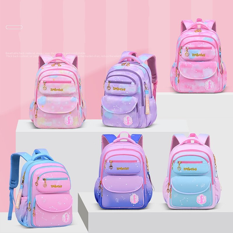 Zaino per ragazza della scuola elementare impermeabile Oxford Cloth Pink Sac Enfant School Bags zaino per bambini ragazze Cute Bow Kids Bag
