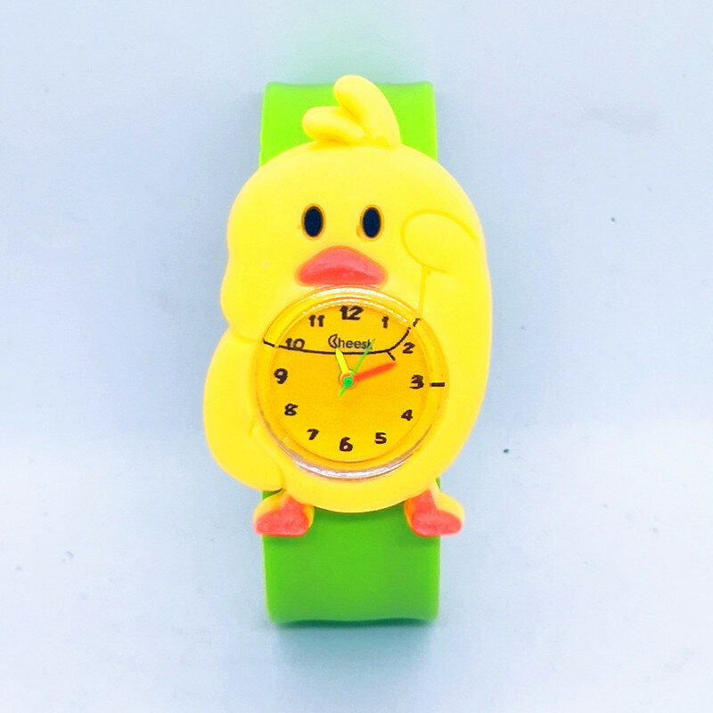 1 Pcs Ente Huhn Form Kinder Uhren Kinder Handgelenk Quarzuhr Silikon Strap Nette Cartoon Stil Mode Baby Geburtstag Geschenk