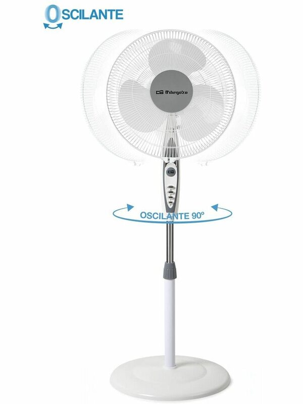 Orbegozo SF 0147 stand fan Oscillating, 3 tiers ventilation, size blades 40 cm, high altitude dimmable, 50 W power