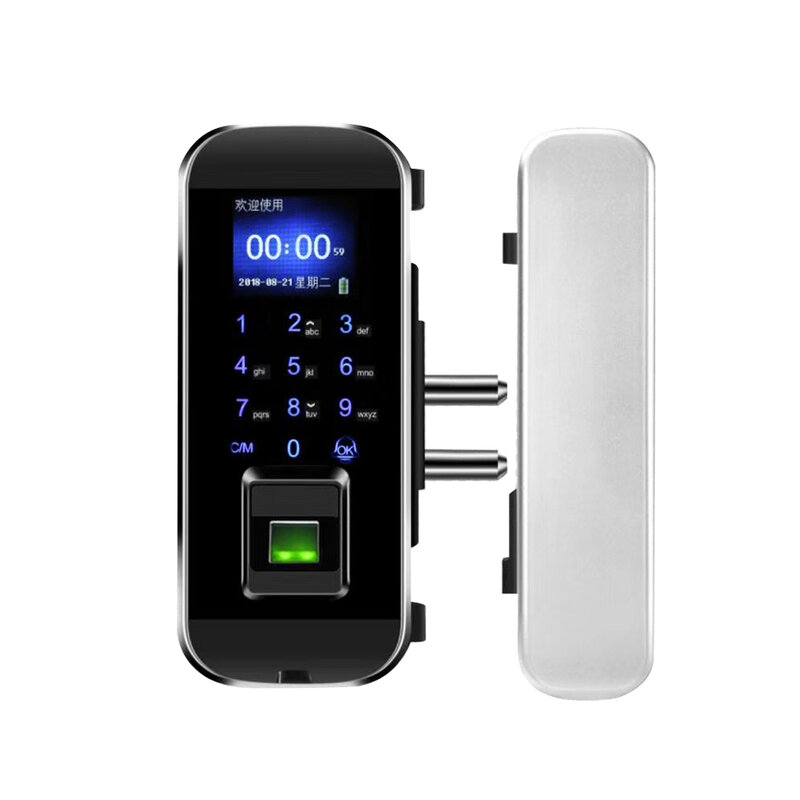 Smart Glass Door Fingerprint Lock Office Single / Double Door Password Lock Card telecomando controllo accessi elettronico