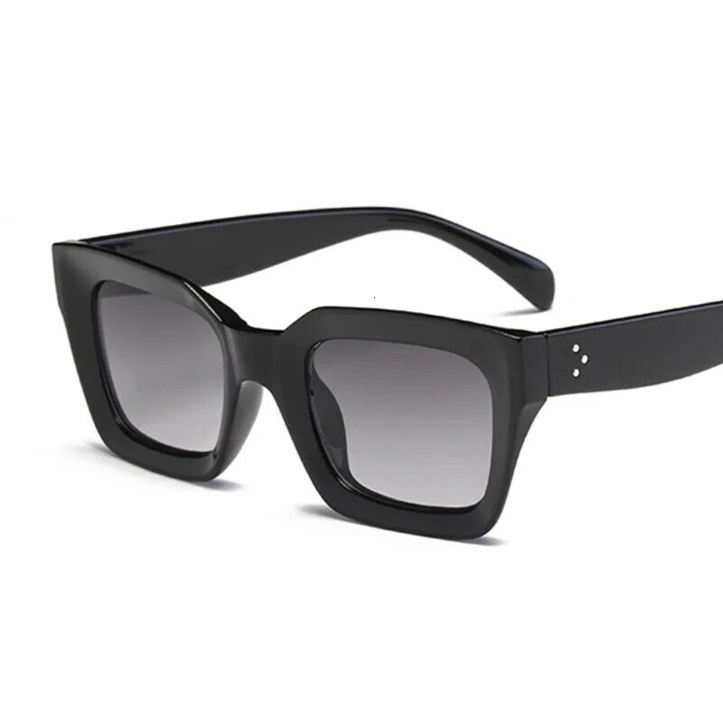 Очки солнцезащитные женские квадратные в толстой оправе, модные брендовые дизайнерские винтажные Большие зеркальные солнечные очки «кошачий глаз» с защитой от ультрафиолета