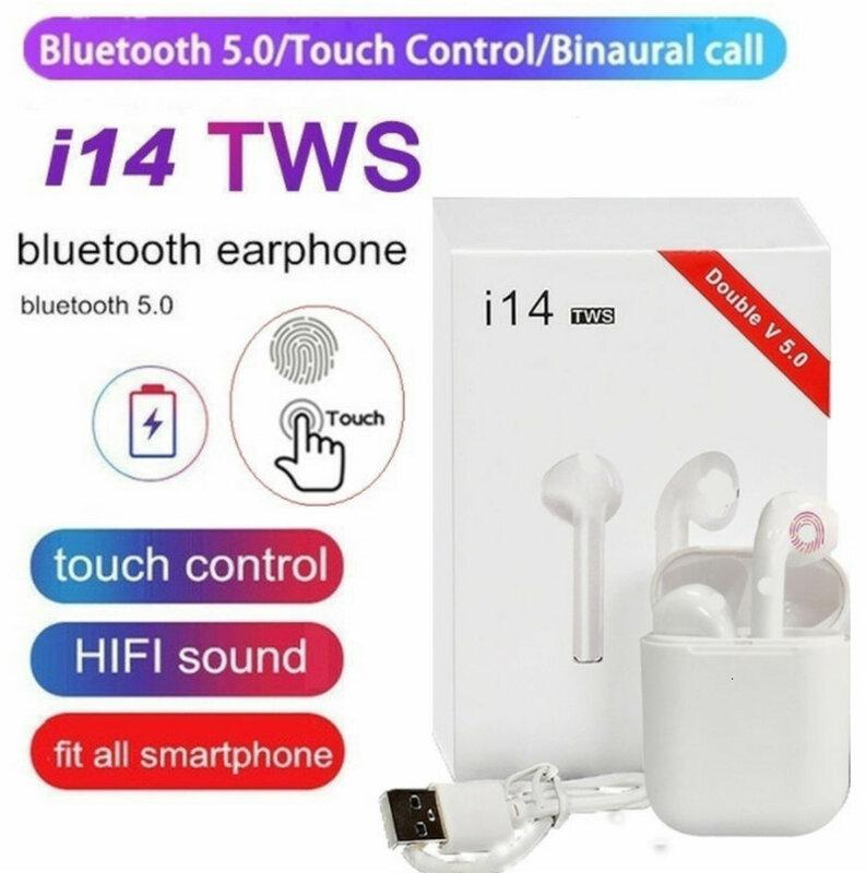 Original I14 TWS Wireless Bluetooth Earbuds Headset Stealth Smartphone PK I11 I12 I7s I20 I60 I30 Wireless Headphones Earphone