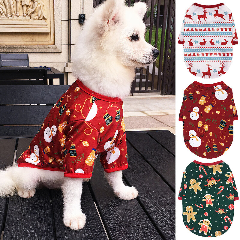 عيد الميلاد الكلب الملابس للكلاب الصغيرة الشتاء الكلب القط زي جرو الملابس سترة قميص السنة الجديدة الحيوانات الأليفة تشيهواهوا الملابس سترة