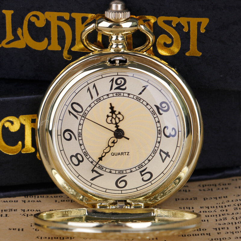 Czarny/brąz/złoty kwarc ruch zegarek kieszonkowy z wydrążonym sprzętem naszyjnik prezent z łańcuszkiem zegarki kieszonkowe prezenty