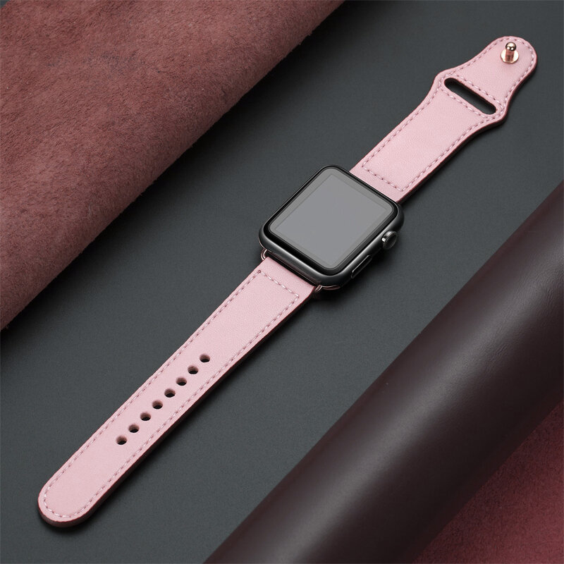 Echtem Leder schleife strap für apple watch band 44mm 40mm 42mm 38mm iwatch apple watch 5/4/ 3/2/1 armband armband zubehör
