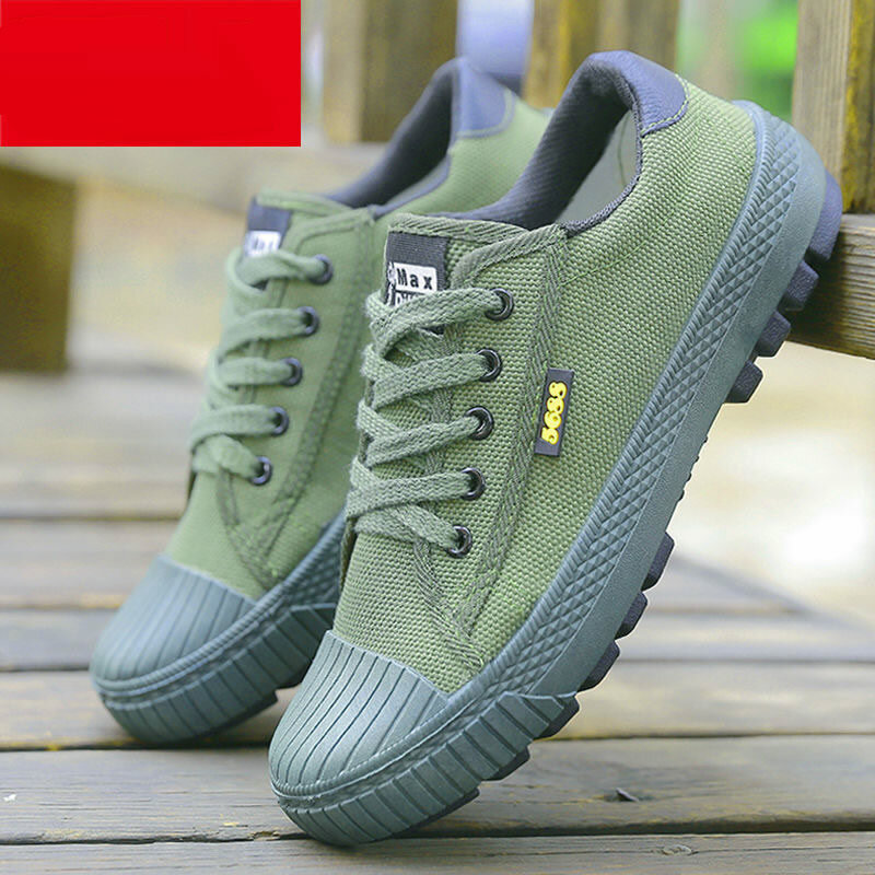 New Army Green General Men's and Women's Canvas Multi-environment Work Shoes Comprehensive Training Shoes Off-road Running Shoes