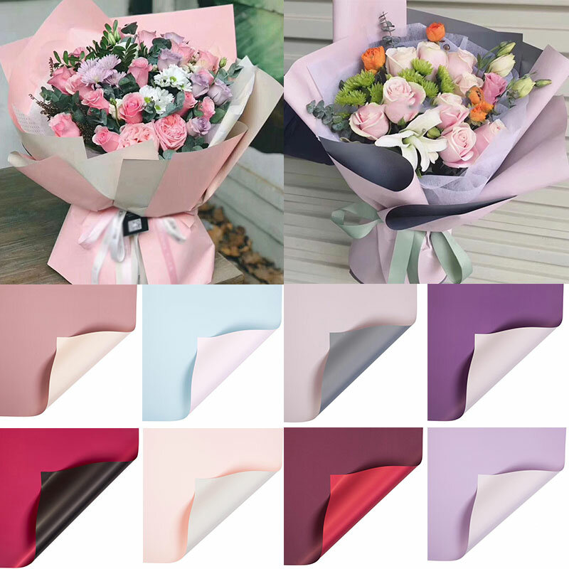 20 sztuk/zestaw 40*45cm w dwóch odcieniach papierowe kwiaty opakowanie prezent do pakowania w papier typu kraft kwiaciarnia opakowanie papierowy kwiat bukiet dostarcza