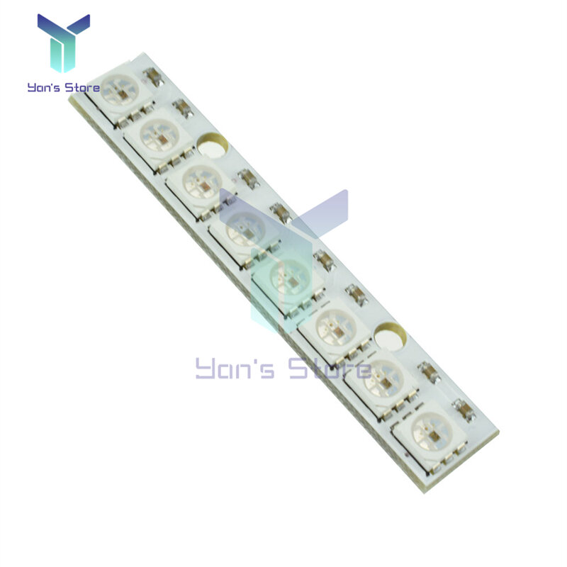 Módulo de Panel de lámpara LED RGB de 8 Bits para Arduino, 8x1Bit, WS2812, WS, 2811, 5050, 5V, 8 Bits, arco iris, luz LED precisa para luces de 8 canales