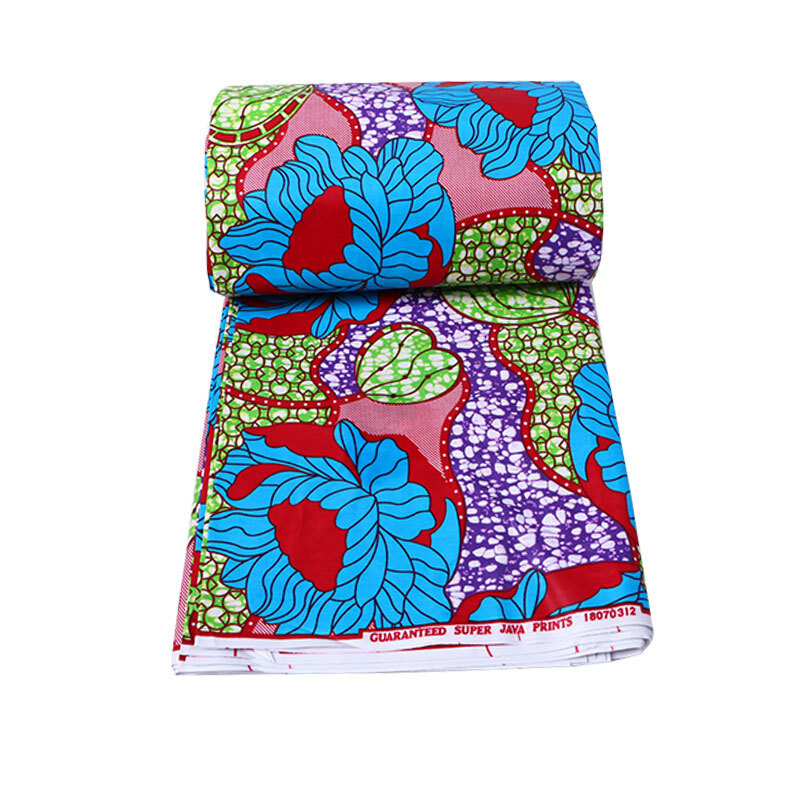 Tessuto africano 100% cotone fiori colorati stampa tessuto Pagne 6Yards \ lot