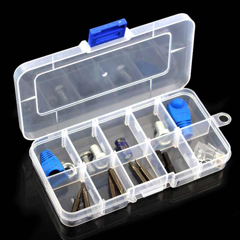 Прозрачный пластиковый контейнер для хранения для терминала, маленький компонент, органайзер для бусин и таблеток, чехол для ногтевого дизайна