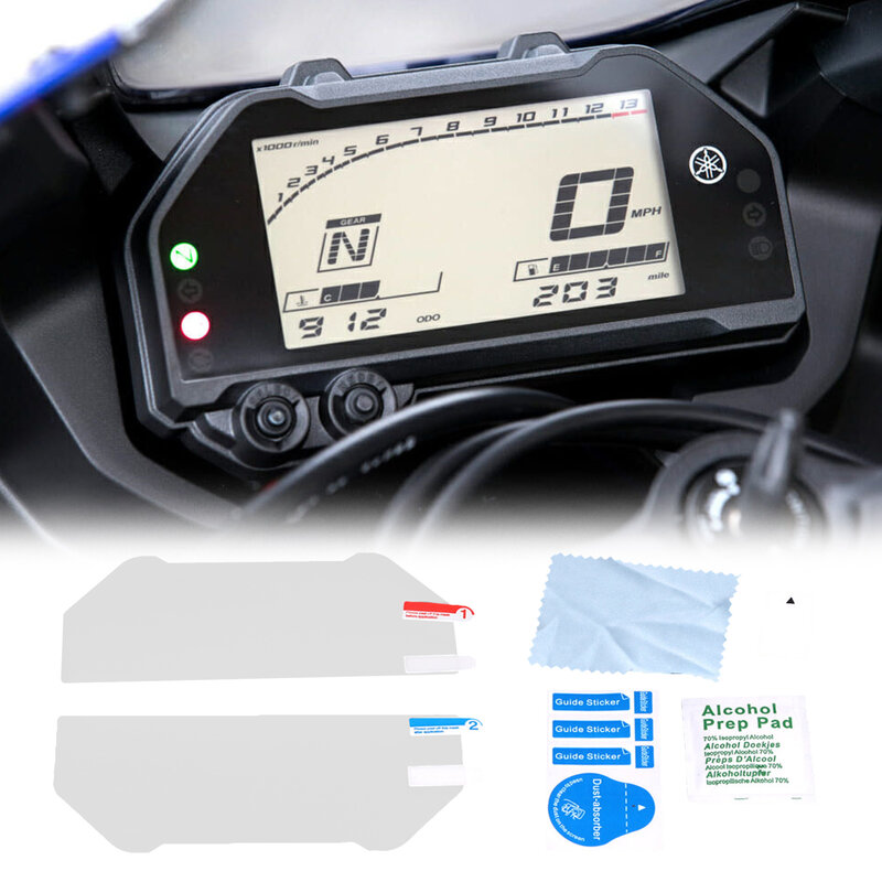 2 Pcs Clear Motorcycle Cluster Scratch Protection Film Screen Protector For Yamaha YZF R3 R25 MT-03 MT03 2019-2020