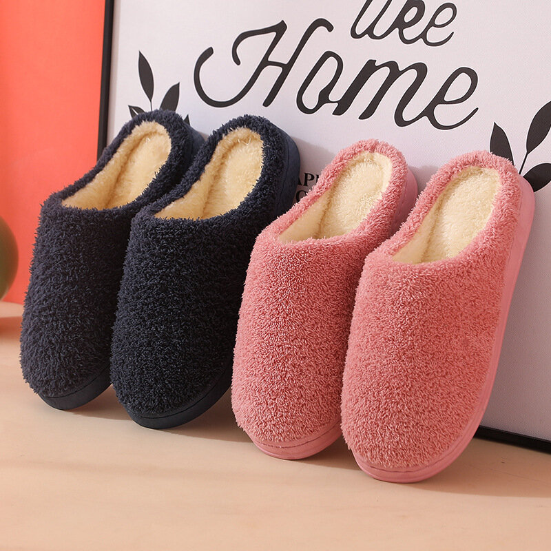 Winter Thuis Slippers Voor Mannen En Vrouwen Pluche Warme Slides Comfortabele Antislip Katoenen Schoenen Man Casual Schoenen Zapatos de Hombre